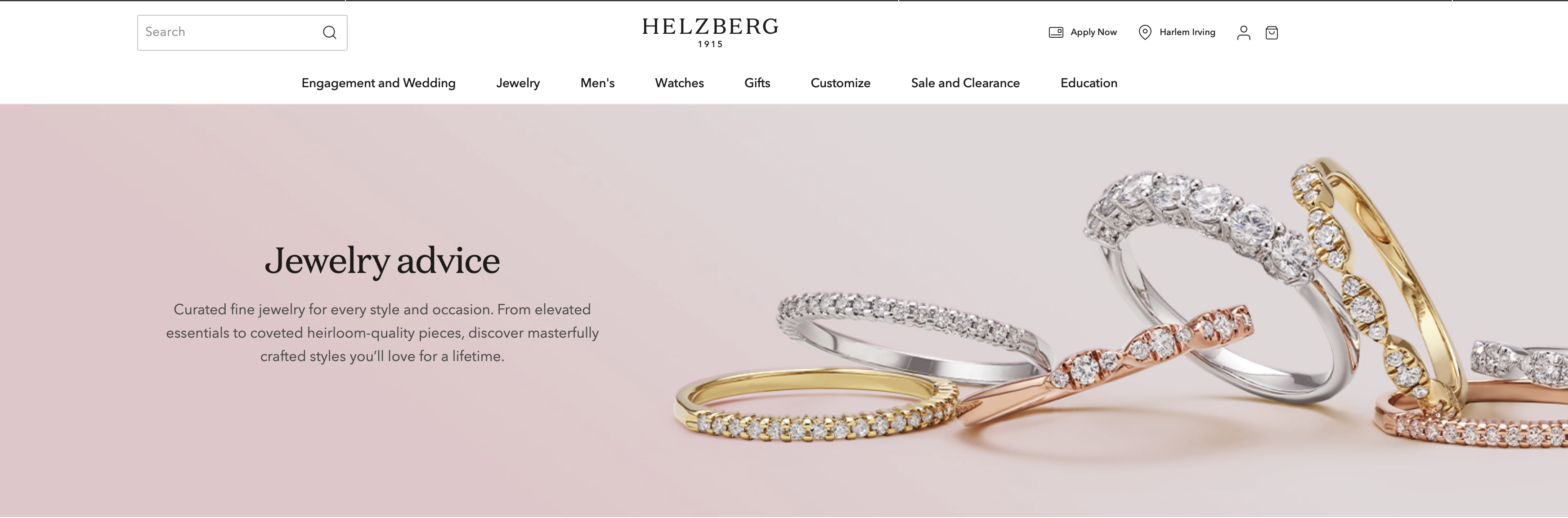 Image of the Helzberg Website